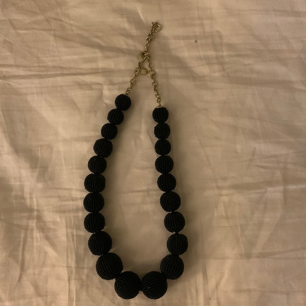 J Crew Black Graduated Beaded Necklace